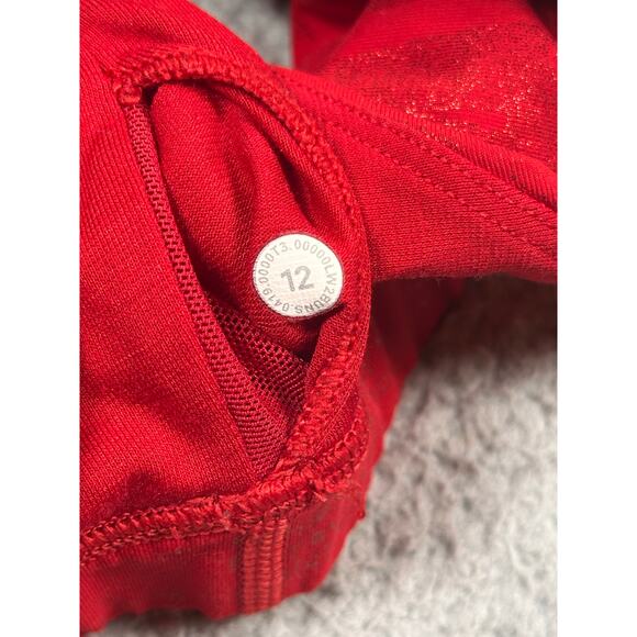 Lululemon Energy Bra Manifesto 20YR Women’s 12 Foil Dark Red B/C Strappy Sport - Picture 2 of 10